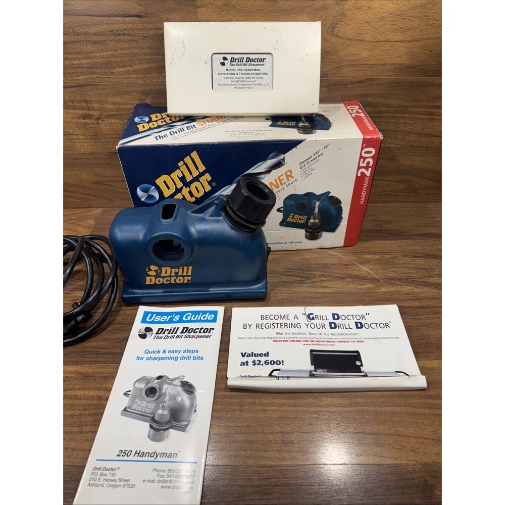 Drill Doctor Handyman 250 Drill Bit Sharpener Tested And Working In Original Box